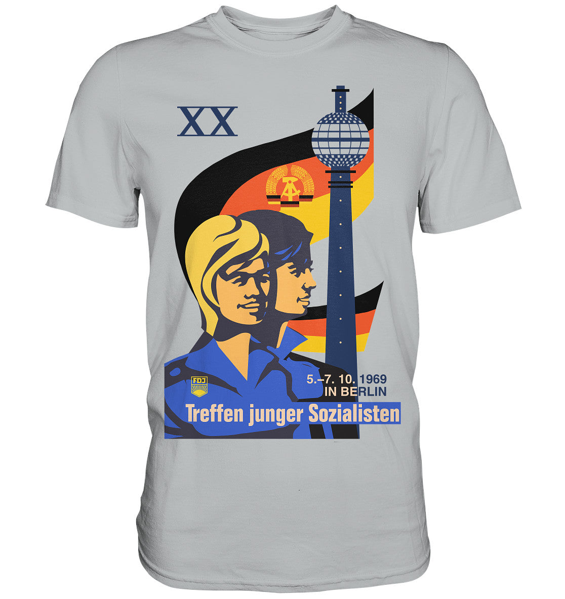 DDR Ostalgie Shirt Unisex • TREFFEN JUNGER SOZIALISTEN BERLIN 1969 (ORIGINAL PLAKAT)