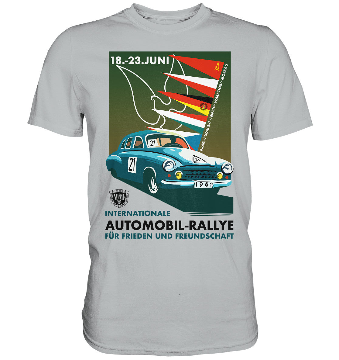 DDR Ostalgie Shirt Unisex • INTERNATIONALE RALLYE WARTBURG 1961 (ORIGINAL-PLAKAT)