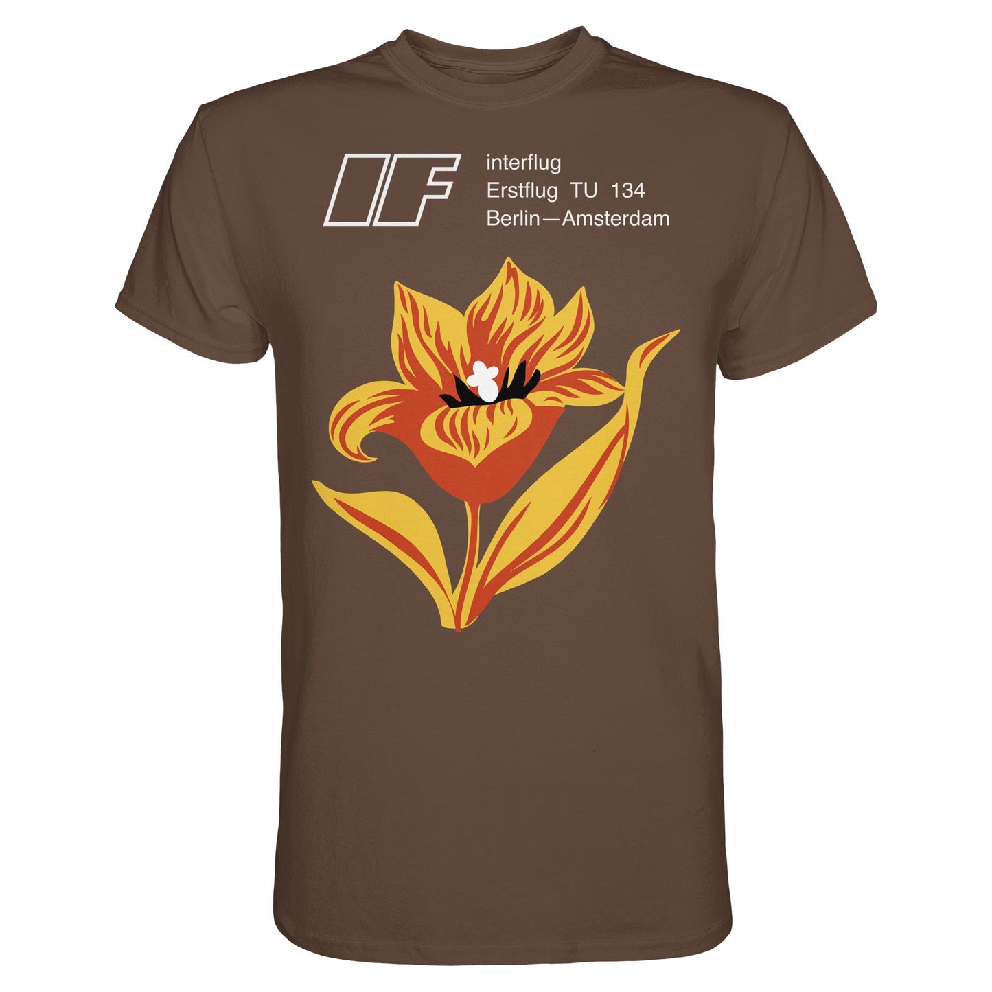 DDR Ostalgie Shirt Unisex • INTERFLUG BERLIN - AMSTERDAM (ORIGINAL SONDERSTEMPEL)