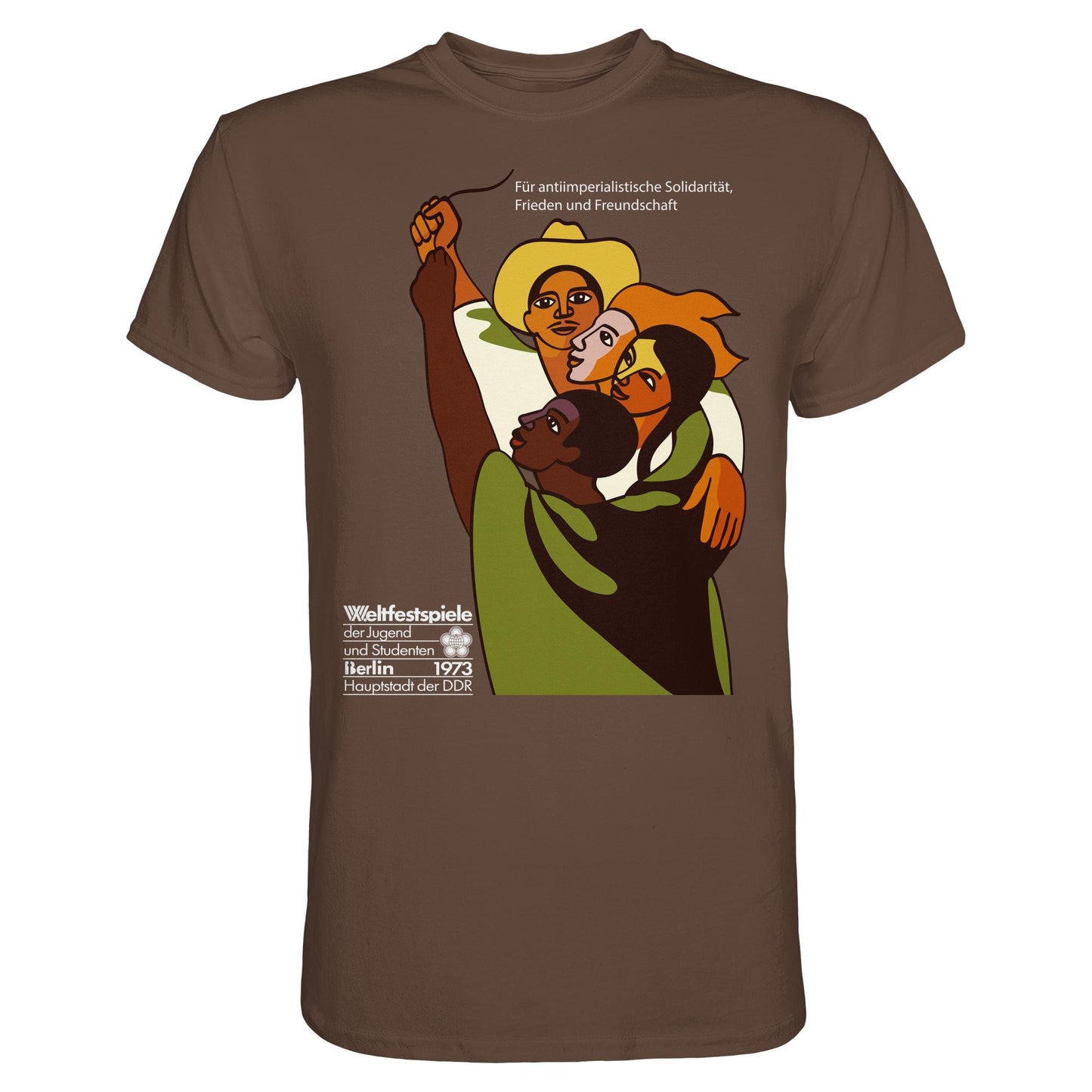 DDR Ostalgie Shirt Unisex • FÜR FRIEDEN UND FREUNDSCHAFT - ORIGINALPOSTER WELTFESTSPIELE BERLIN 1973