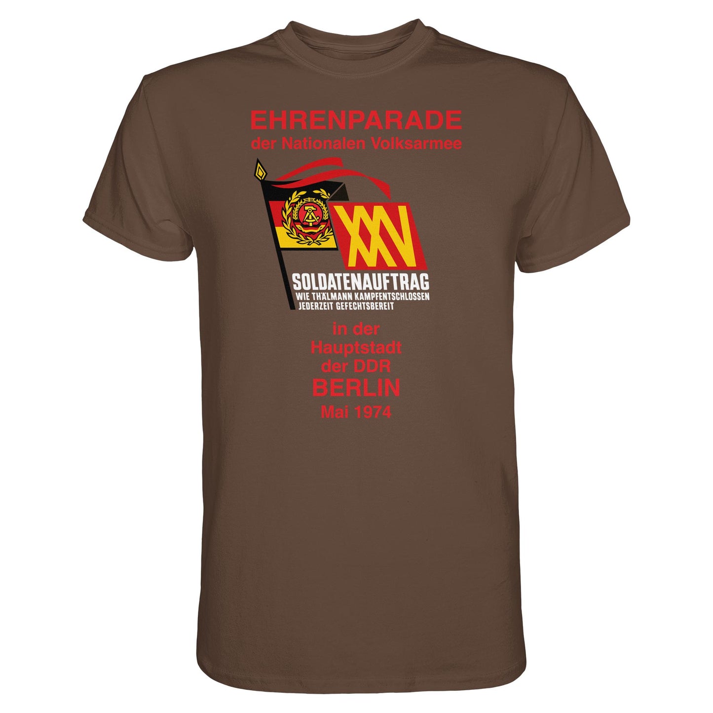 DDR Ostalgie Shirt Unisex • EHRENPARADE DER NVA, 1974 BERLIN (ORIGINALWIMPEL)