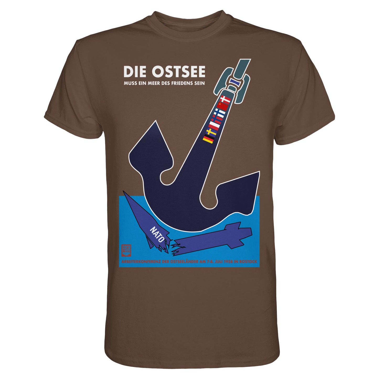 DDR Ostalgie Shirt Unisex • DIE OSTSEE MUSS EIN MEER DES FRIEDENS SEIN, ARBEITERKONFERENZ 1958
