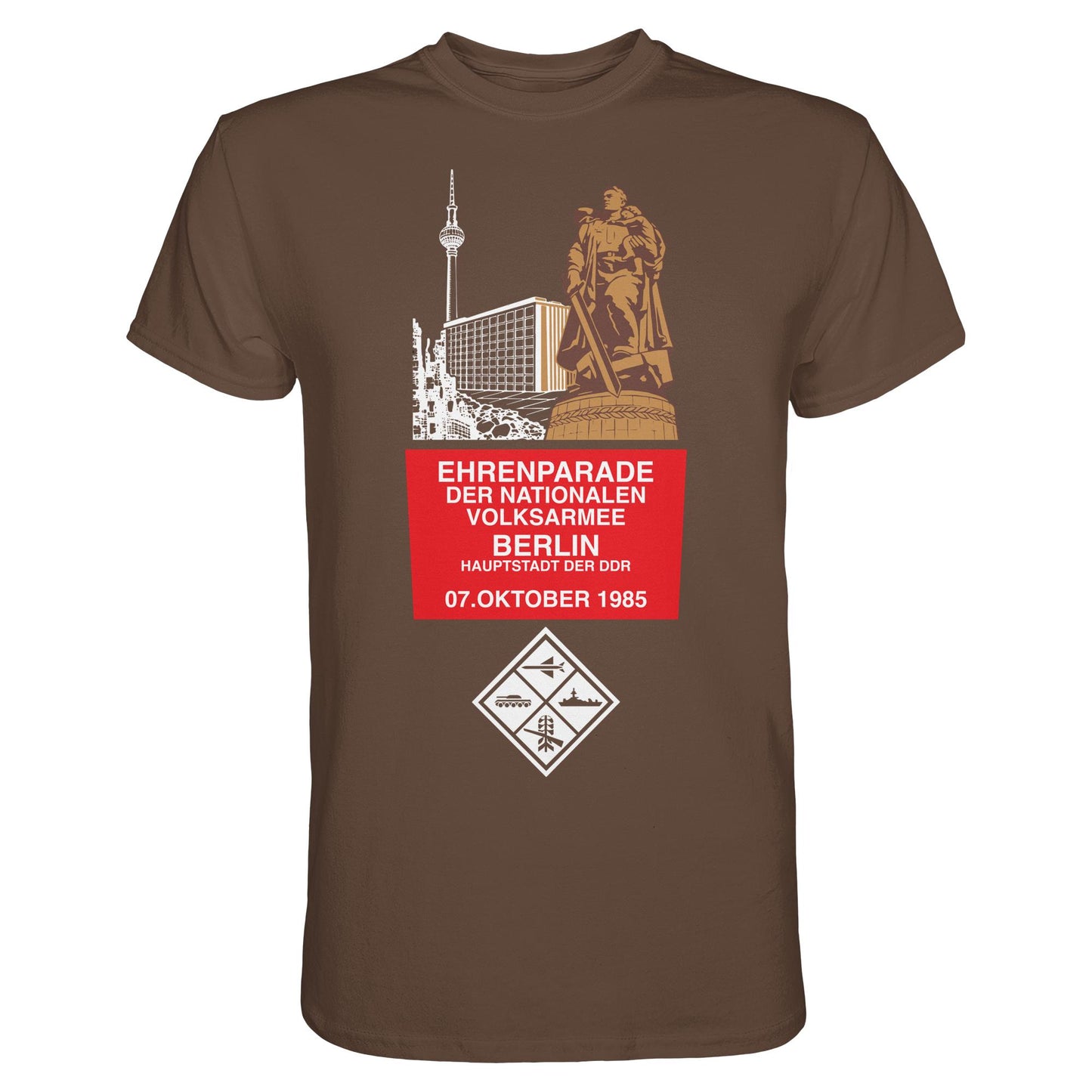 DDR Ostalgie Shirt Unisex • EHRENPARADE DER NVA, 1985 BERLIN (ORIGINALWIMPEL)