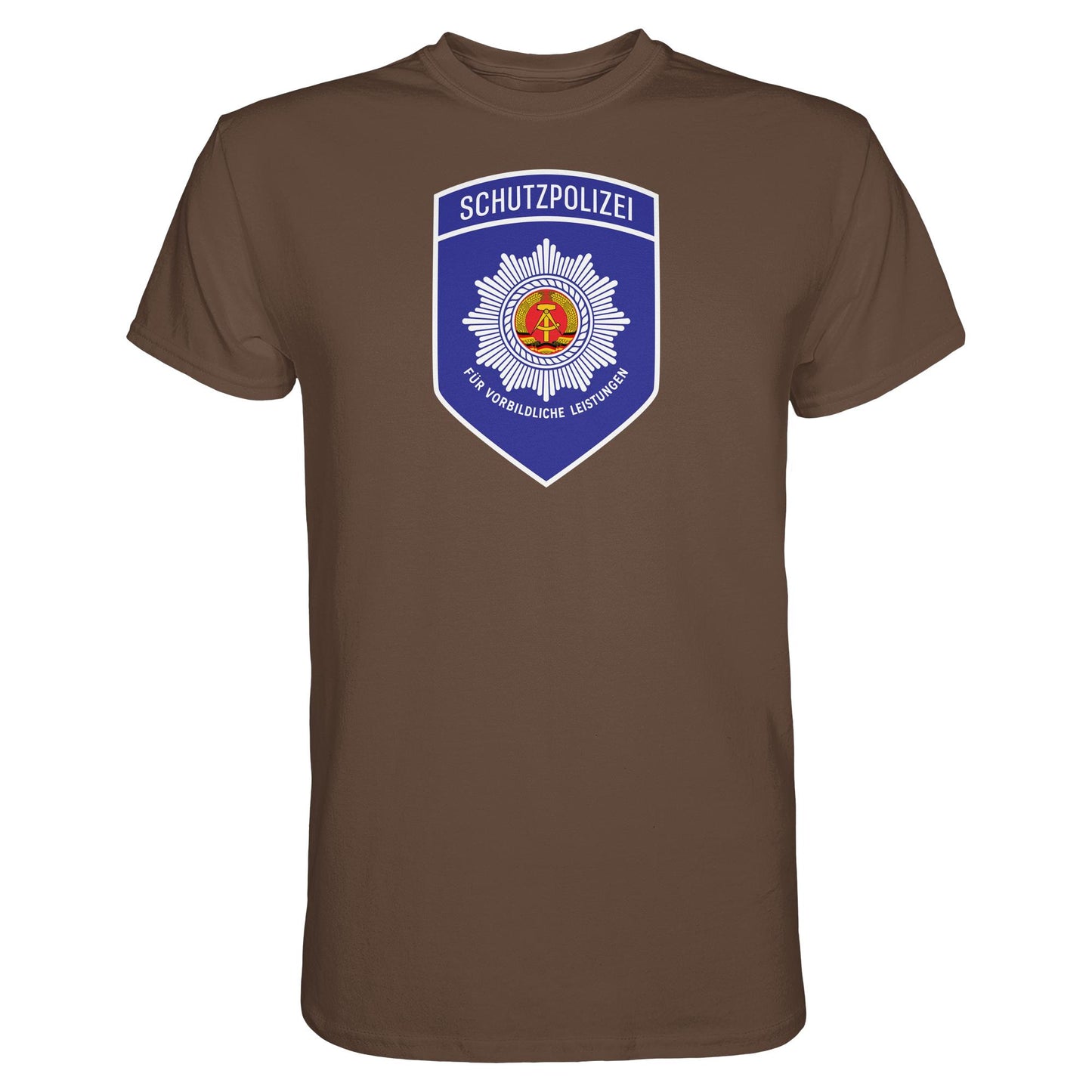 DDR Ostalgie Shirt Unisex • SCHUTZPOLIZEI - FÜR VORBILDLICHE LEISTUNGEN (ORIGINAL-AUFNÄHER)