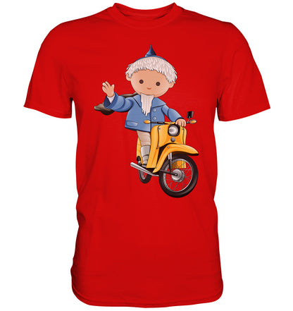 DDR Ostalgie Shirt Unisex • UNSER SANDMÄNNCHEN - AUF DER SCHWALBE - BLAU (PU-137, 1973)