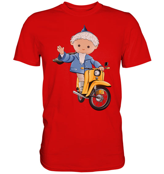 DDR Ostalgie Shirt Unisex • UNSER SANDMÄNNCHEN - AUF DER SCHWALBE - BLAU (PU-137, 1973)