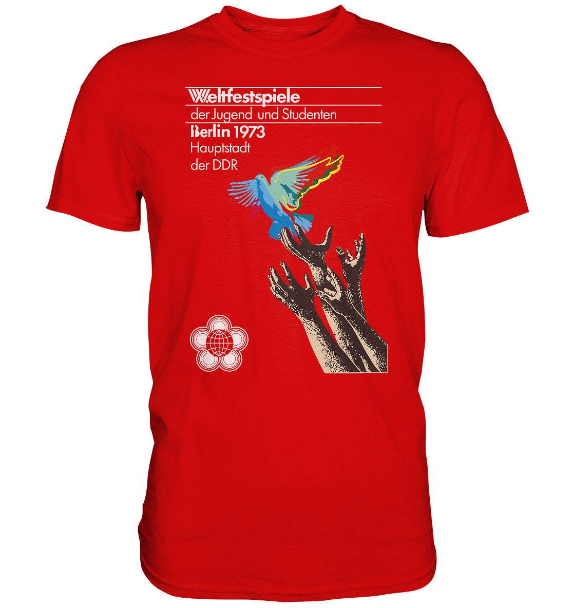 DDR Ostalgie Shirt Unisex • WELTFESTSPIELE BERLIN, DDR 1973 - FRIEDENSTAUBE