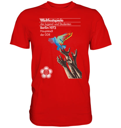 DDR Ostalgie Shirt Unisex • WELTFESTSPIELE BERLIN, DDR 1973 - FRIEDENSTAUBE