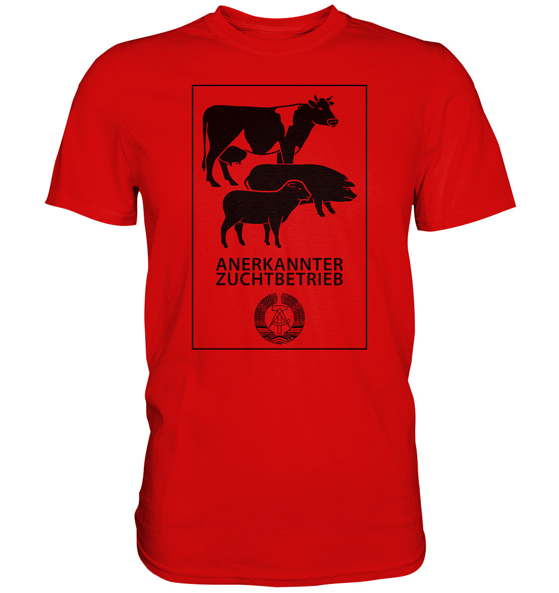DDR Ostalgie Shirt Unisex • ANERKANNTER ZUCHTBETRIEB (ORIGINALSCHILD)