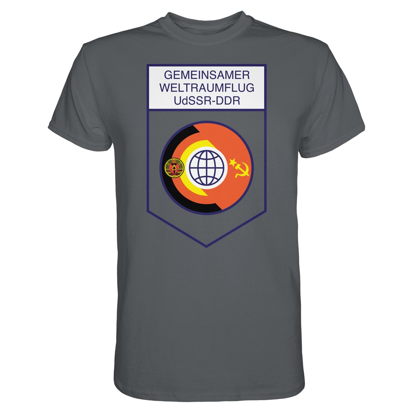 DDR Ostalgie Shirt Unisex • GEMEINSAMER WELTRAUMFLUG UDSSR-DDR (ORIGINAL WIMPEL)