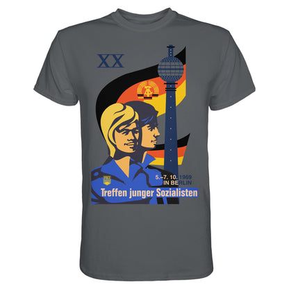 DDR Ostalgie Shirt Unisex • TREFFEN JUNGER SOZIALISTEN BERLIN 1969 (ORIGINAL PLAKAT)