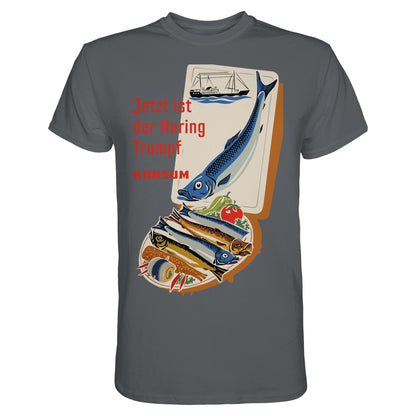 DDR Ostalgie Shirt Unisex • JETZT IST DER HERING TRUMPF (ORIGINAL KONSUM-PLAKAT)