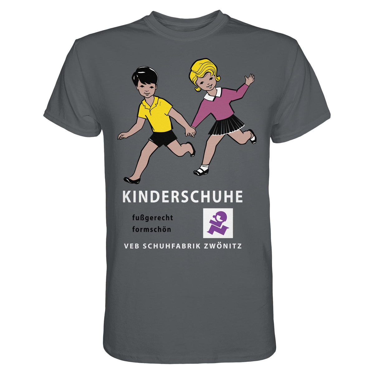 DDR Ostalgie Shirt Unisex • KINDERSCHUHE VEB SCHUHFABRIK ZWÖNITZ