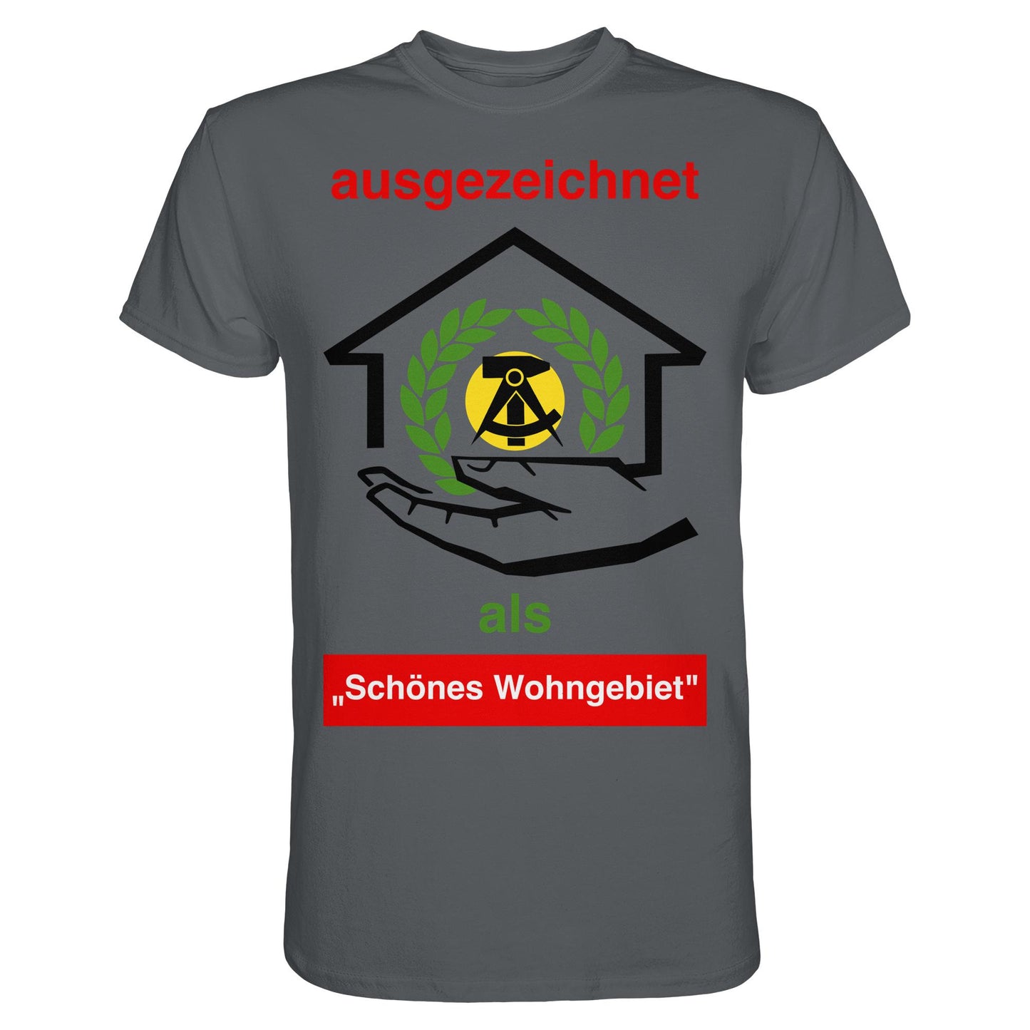DDR Ostalgie Shirt Unisex • AUSZEICHNUNG SCHÖNES WOHNGEBIET (ORIGINAL SCHILD)