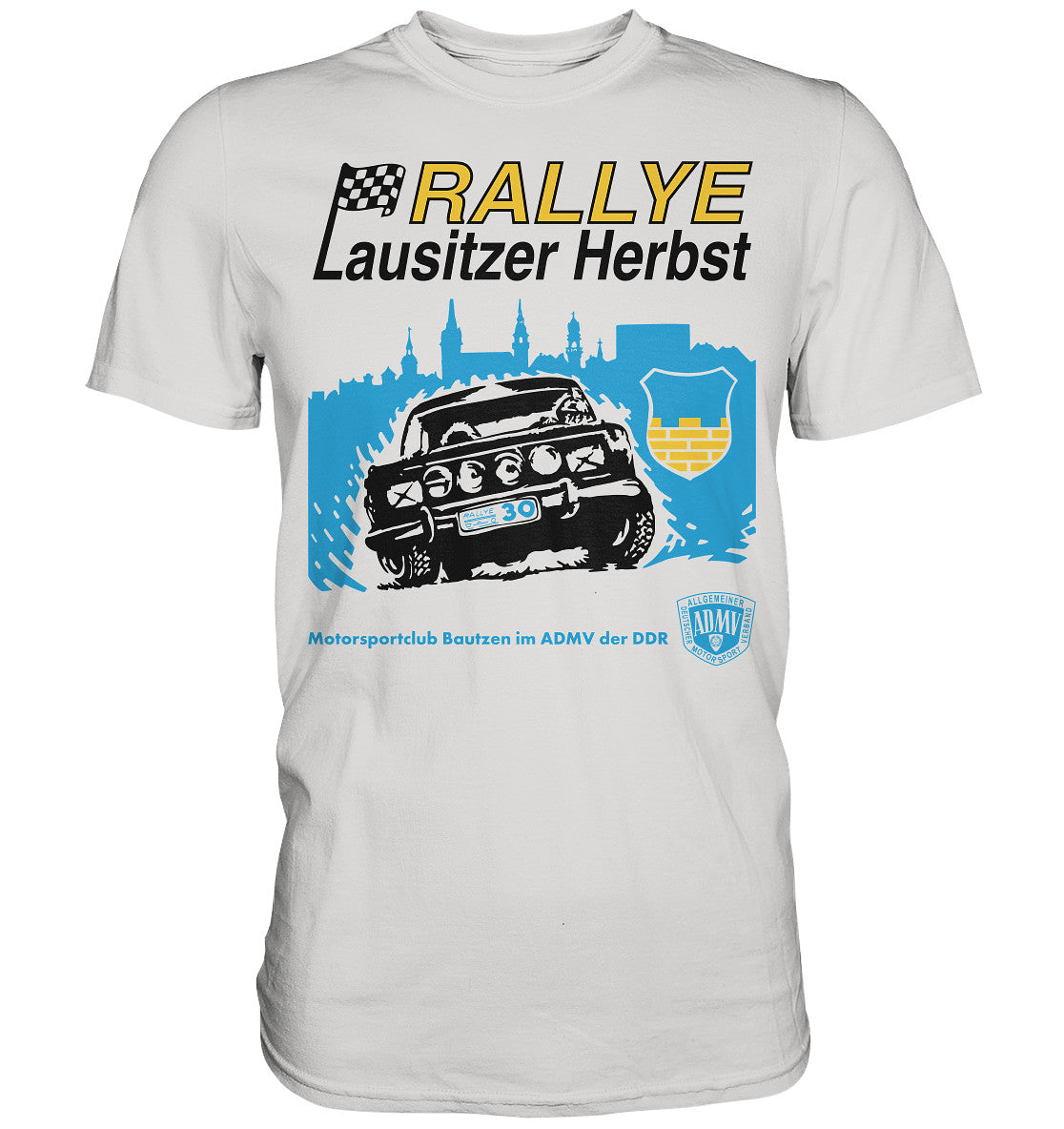PREMIUM SHIRT UNISEX • RALLYE LAUSITZER HERBST, MOTORSPORTCLUB BAUTZEN