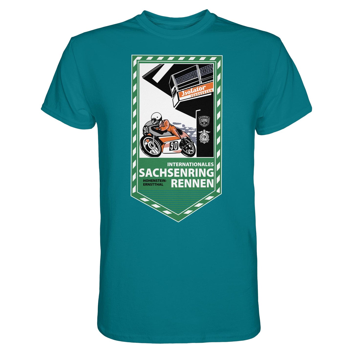 DDR Ostalgie Shirt Unisex • SACHSENRING-RENNEN ZWICKAU 1990 (ORIGINAL-WIMPEL)
