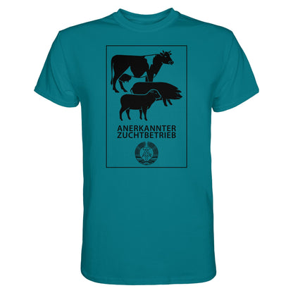 DDR Ostalgie Shirt Unisex • ANERKANNTER ZUCHTBETRIEB (ORIGINALSCHILD)