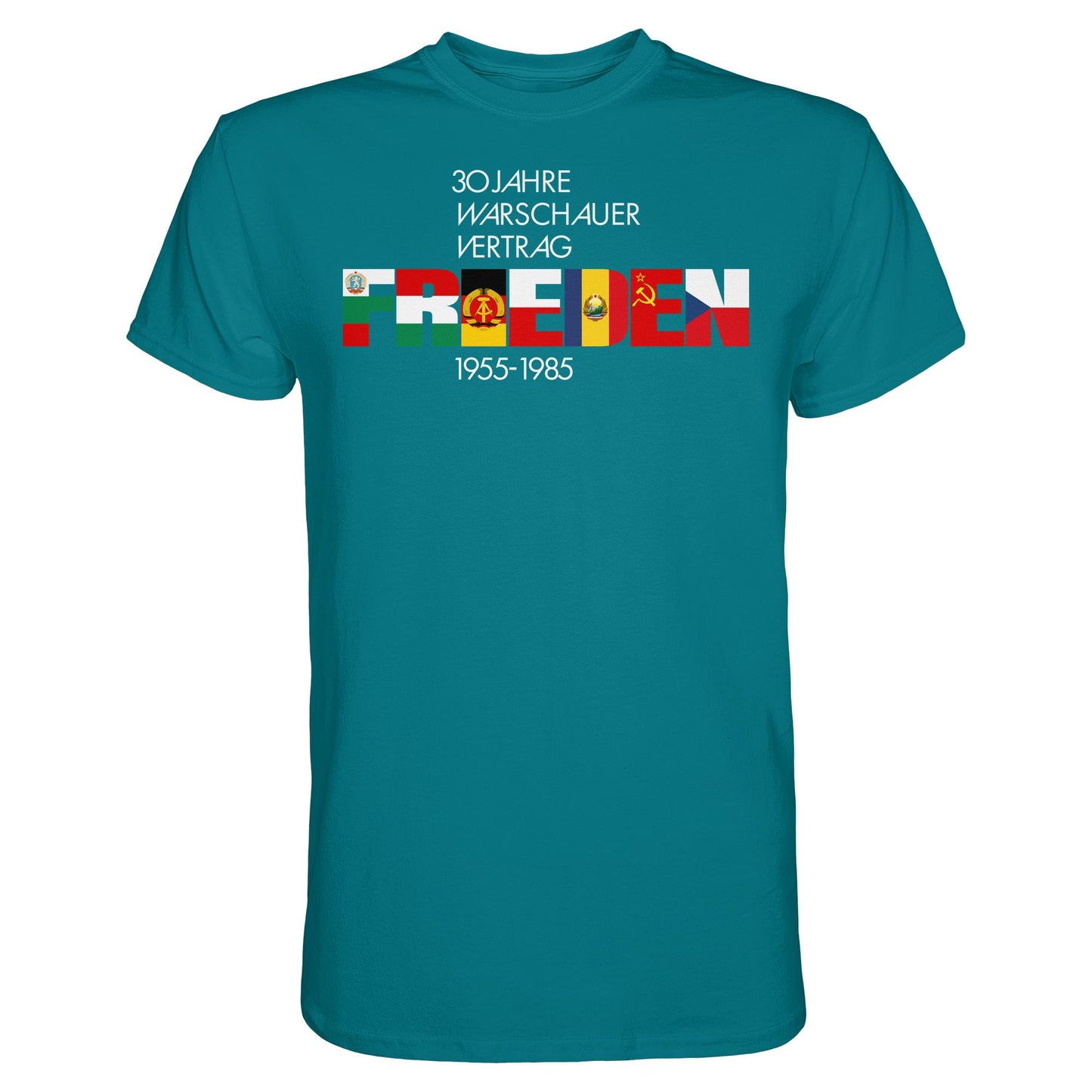 DDR Ostalgie Shirt Unisex • FRIEDEN - 30 JAHRE WARSCHAUER VERTRAG (DDR-BRIEFMARKE)