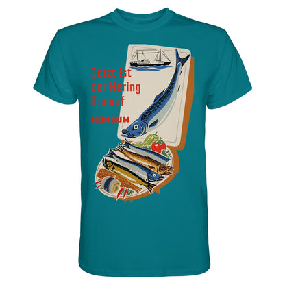 DDR Ostalgie Shirt Unisex • JETZT IST DER HERING TRUMPF (ORIGINAL KONSUM-PLAKAT)