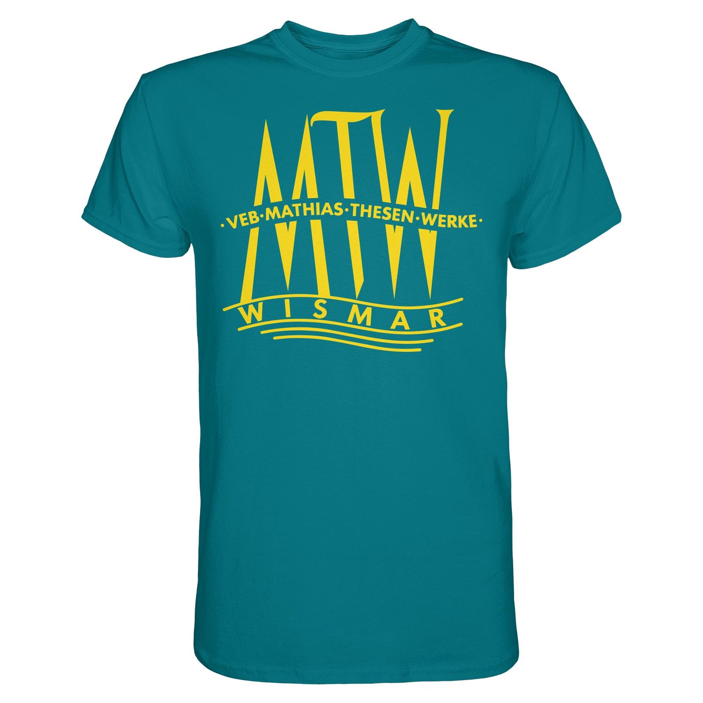 DDR Ostalgie Shirt Unisex • MATHIAS-THESEN-WERKE WISMAR (LOGO 1946)