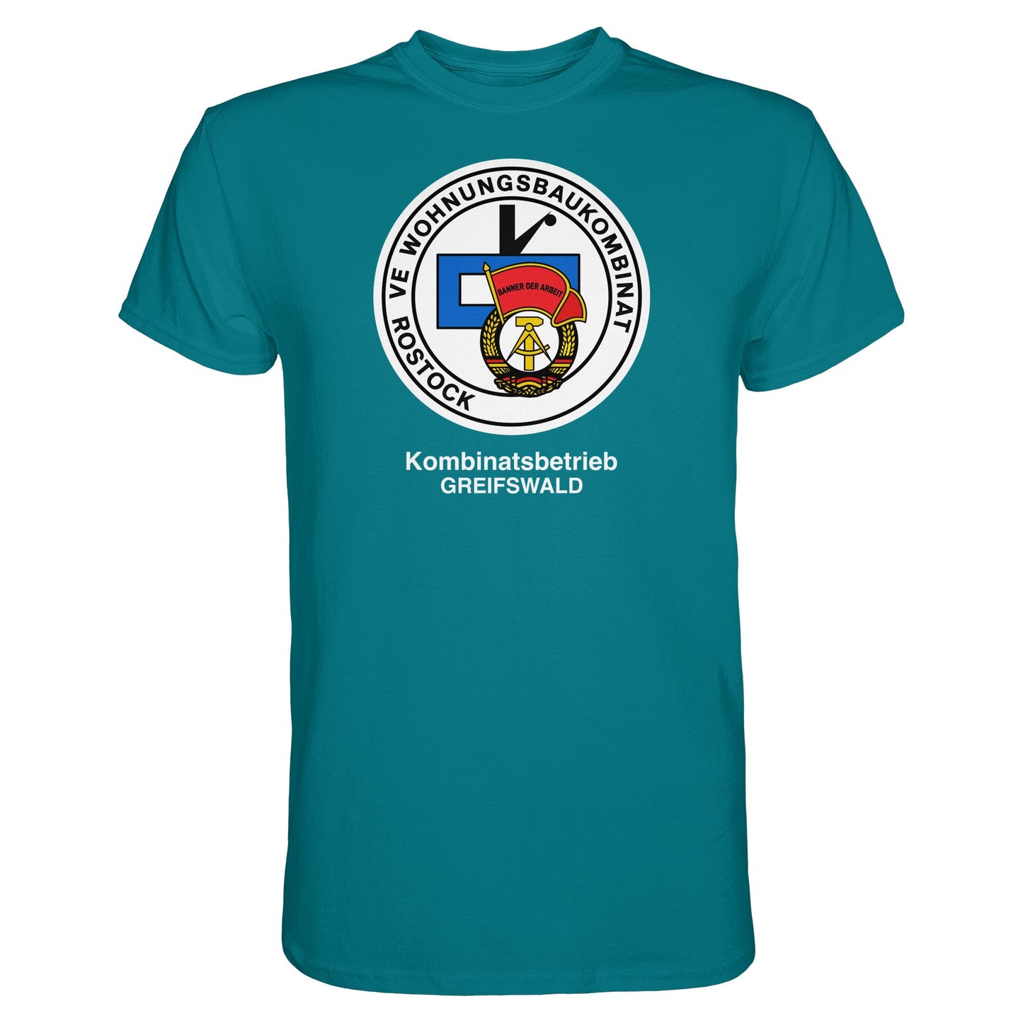 DDR Ostalgie Shirt Unisex • VE WOHNUNGSBAUKOMBINAT ROSTOCK - GREIFSWALD