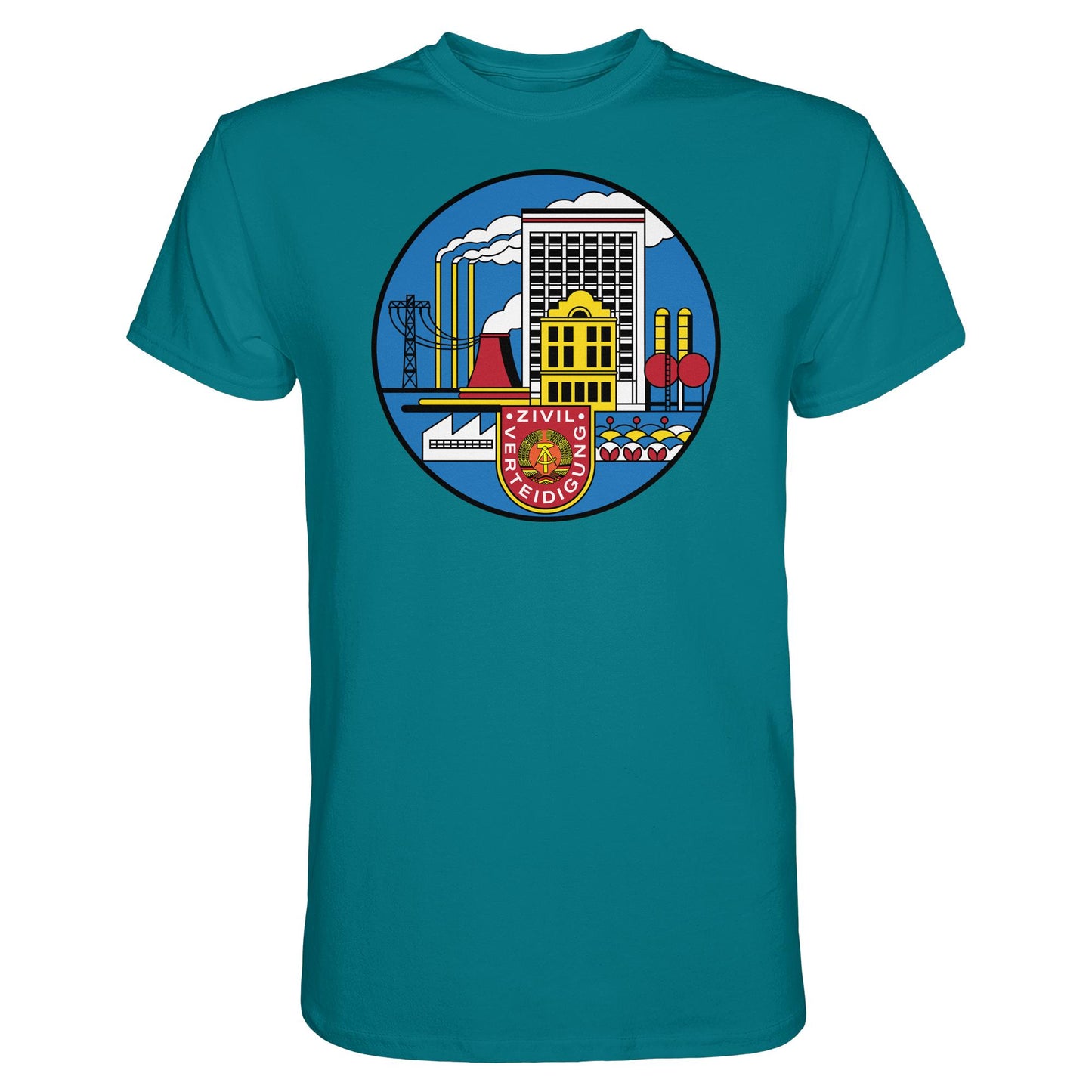 DDR Ostalgie Shirt Unisex • DDR ZIVILVERTEIDIGUNG (ORIGINAL GLAS-DESIGN)