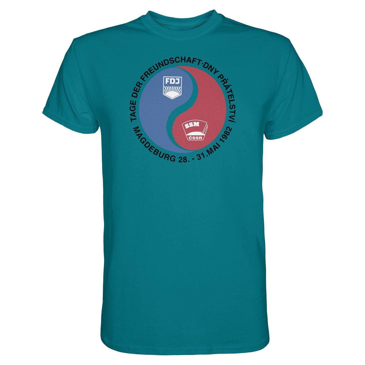 DDR Ostalgie Shirt Unisex • TAG DER FREUNDSCHAFT MAGDEBURG 1982 DDR-CSSR