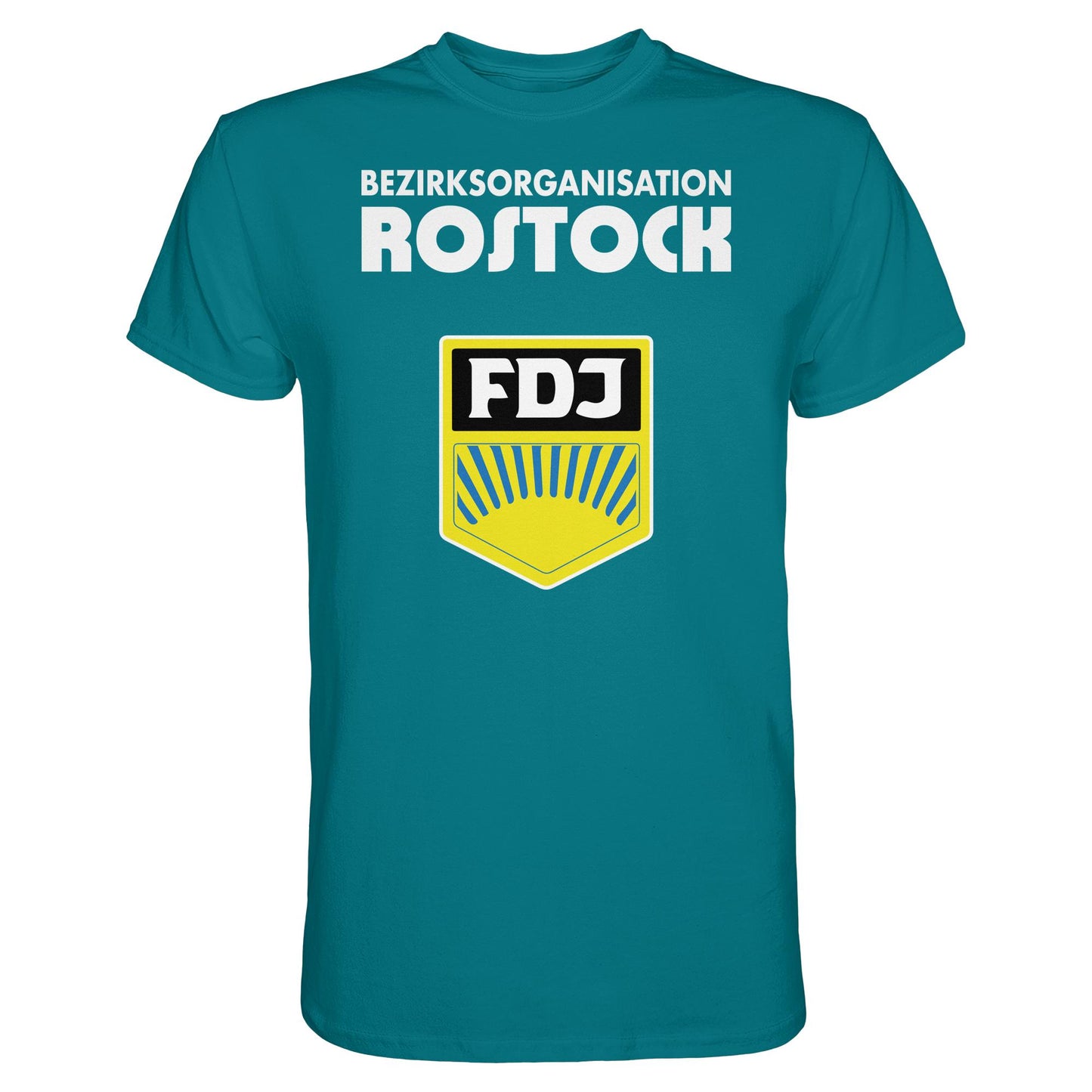 DDR Ostalgie Shirt Unisex • BEZIRKSORGANISATION ROSTOCK (ORIGINAL-WIMPEL)