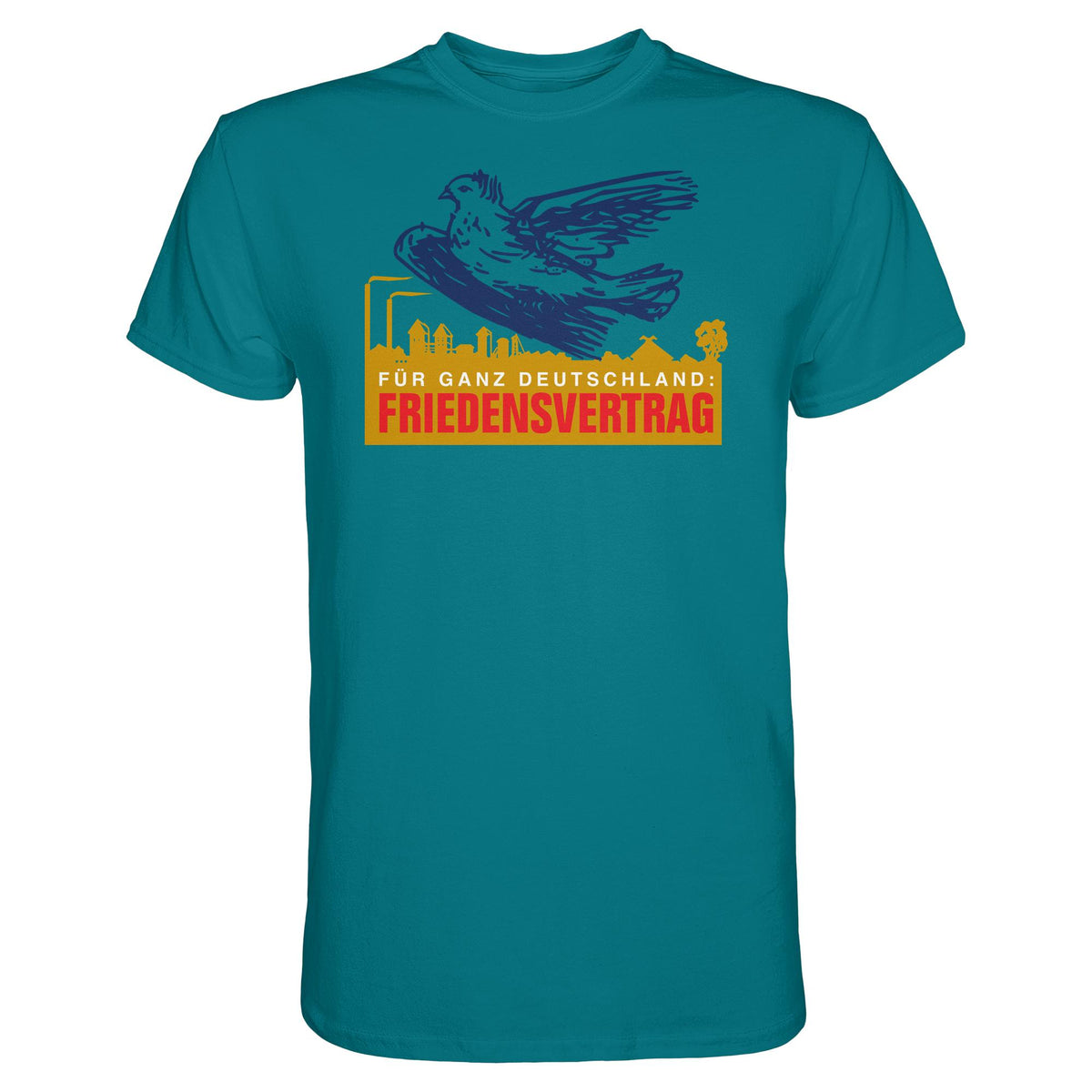DDR Ostalgie Shirt Unisex • FRIEDENSVERTRAG FÜR GANZ DEUTSCHLAND (ORIGINAL-PIN)