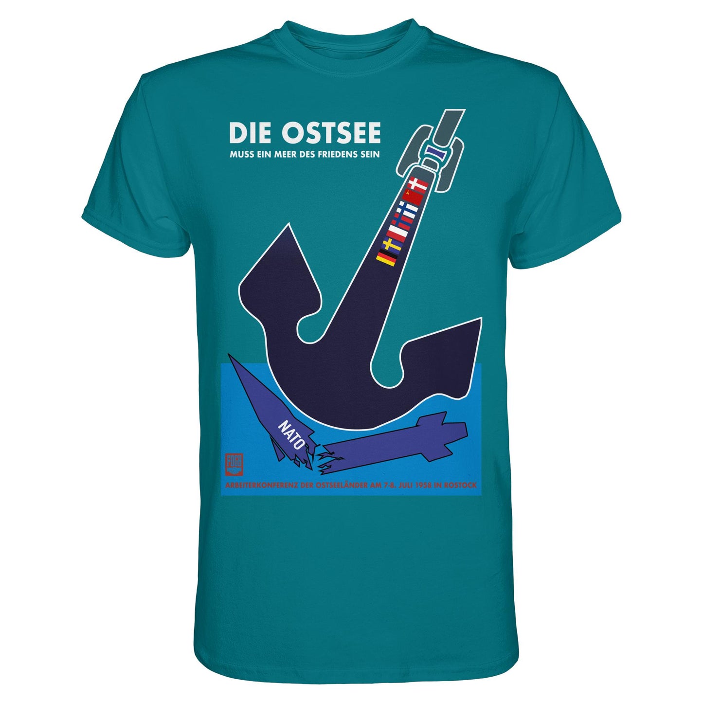 DDR Ostalgie Shirt Unisex • DIE OSTSEE MUSS EIN MEER DES FRIEDENS SEIN, ARBEITERKONFERENZ 1958