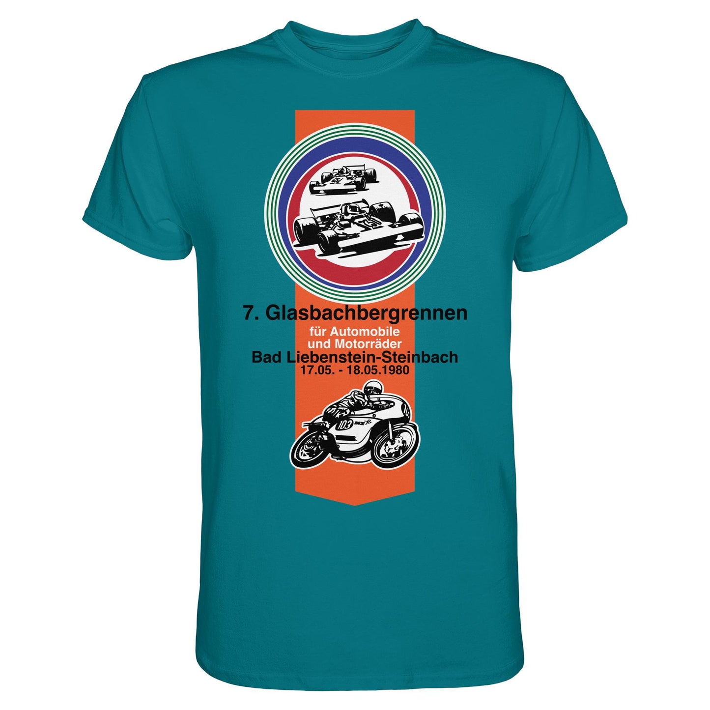 DDR Ostalgie Shirt Unisex • GLASBACHBERGRENNEN BAD LIEBENSTEIN (ORIGINAL WIMPEL)