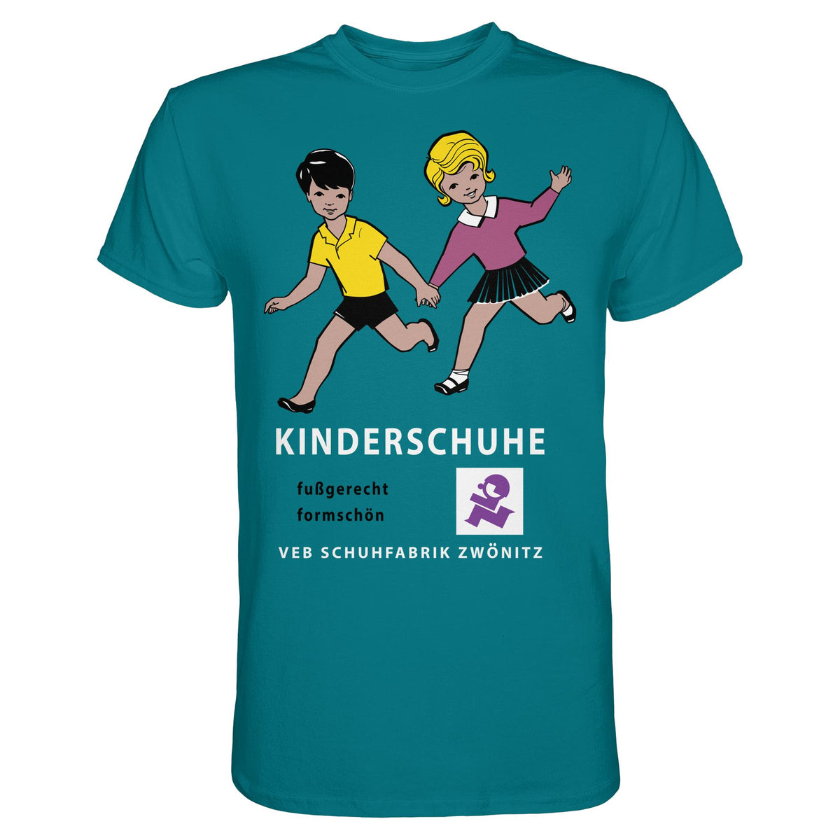 DDR Ostalgie Shirt Unisex • KINDERSCHUHE VEB SCHUHFABRIK ZWÖNITZ