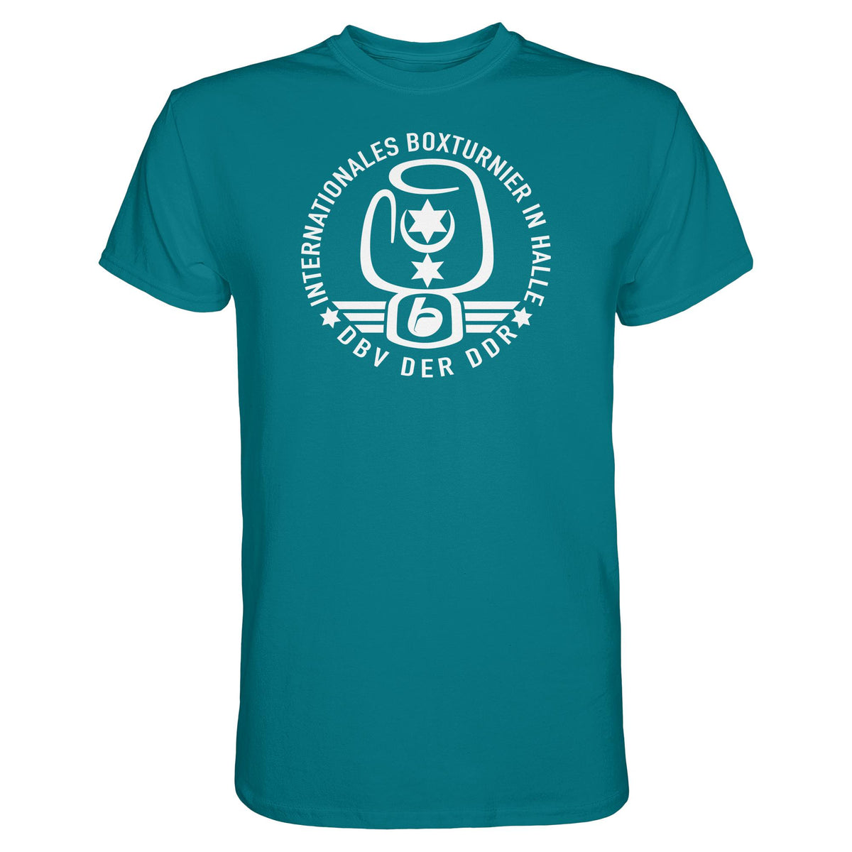 DDR Ostalgie Shirt Unisex • INTERNATIONALES BOXTURNIER HALLE - DBV DER DDR