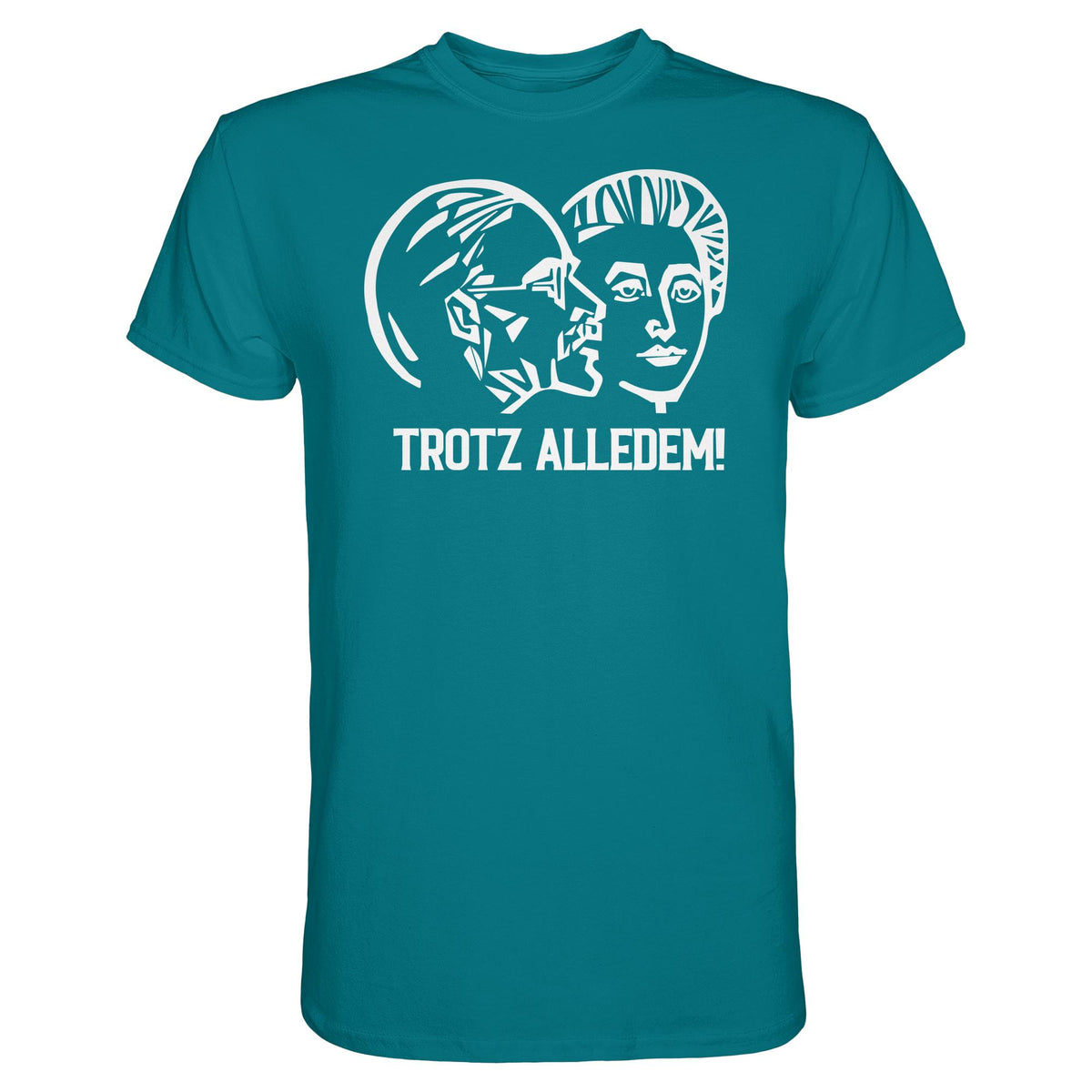 DDR Ostalgie Shirt Unisex • WALTER WOMACKA - TROTZ ALLEDEM (STAATSRATSGEBÄUDE, Aus der Geschichte der Deutschen Arbeiterbewegung, 1964)