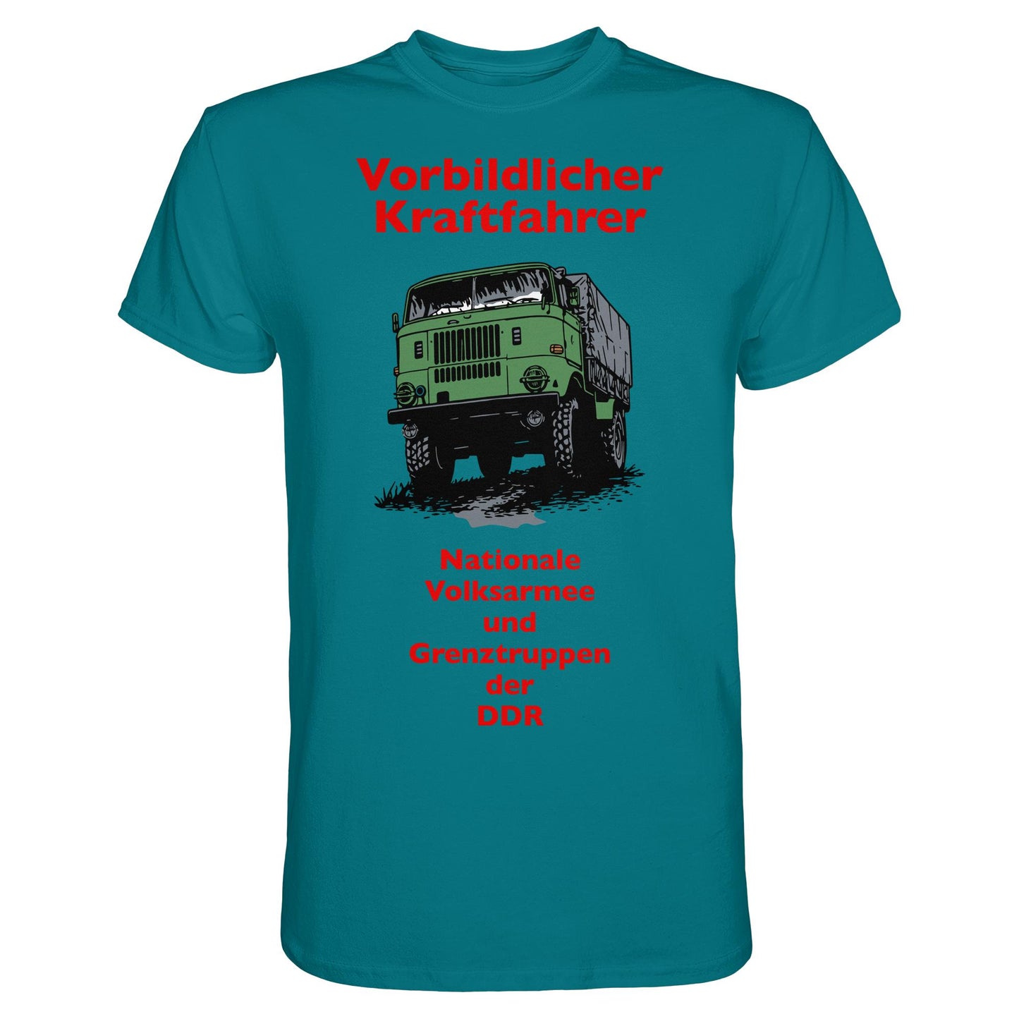 DDR Ostalgie Shirt Unisex • VORBILDLICHER KRAFTFAHRER, NVA (ORIGINAL WIMPELMOTIV)