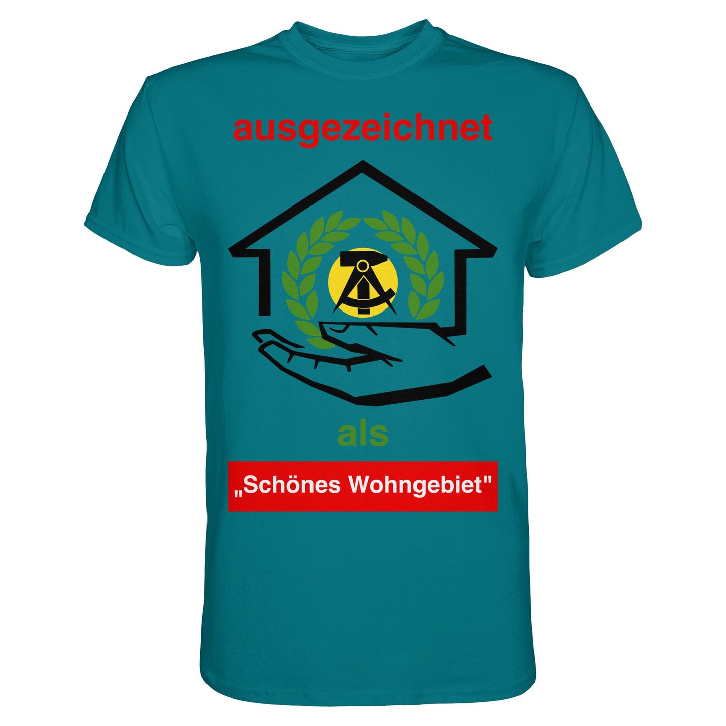 DDR Ostalgie Shirt Unisex • AUSZEICHNUNG SCHÖNES WOHNGEBIET (ORIGINAL SCHILD)