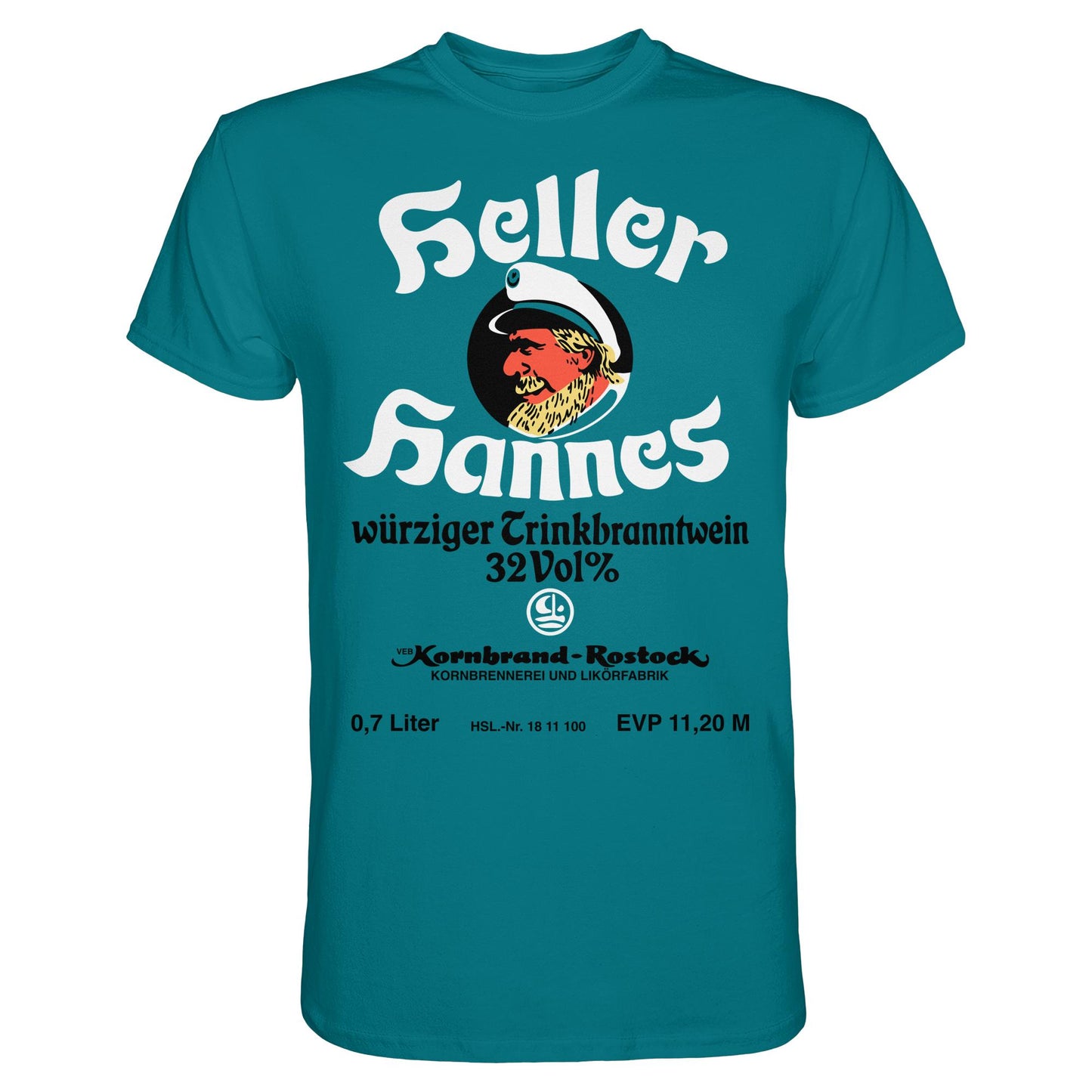 DDR Ostalgie Shirt Unisex • HELLER HANNES - TRINKBRANNTWEIN - VEB KORNBRANDT ROSTOCK