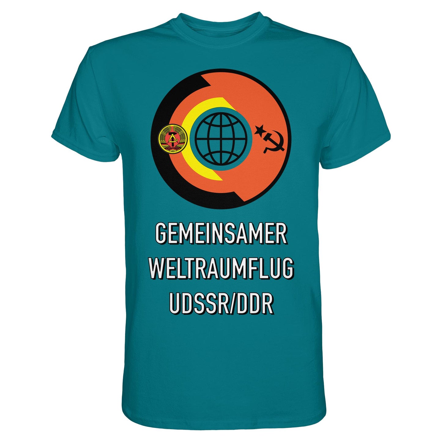 DDR Ostalgie Shirt Unisex • GEMEINSAMER WELTRAUMFLUG UDSSR-DDR (ORIGINAL WIMPEL)