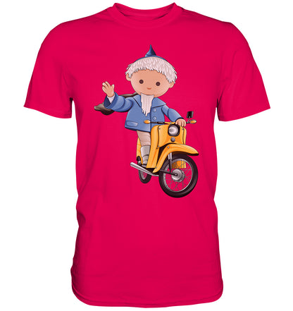 DDR Ostalgie Shirt Unisex • UNSER SANDMÄNNCHEN - AUF DER SCHWALBE - BLAU (PU-137, 1973)