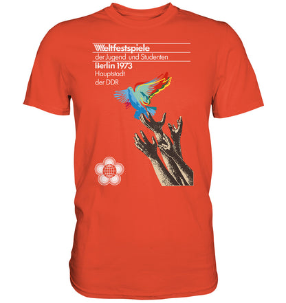 DDR Ostalgie Shirt Unisex • WELTFESTSPIELE BERLIN, DDR 1973 - FRIEDENSTAUBE