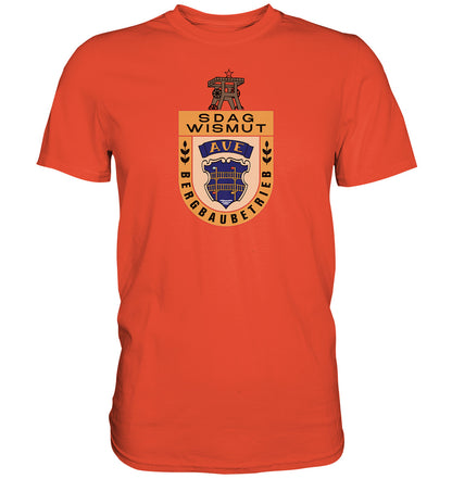 DDR Ostalgie Shirt Unisex • SDAG WISMUT AUE - ABZEICHEN