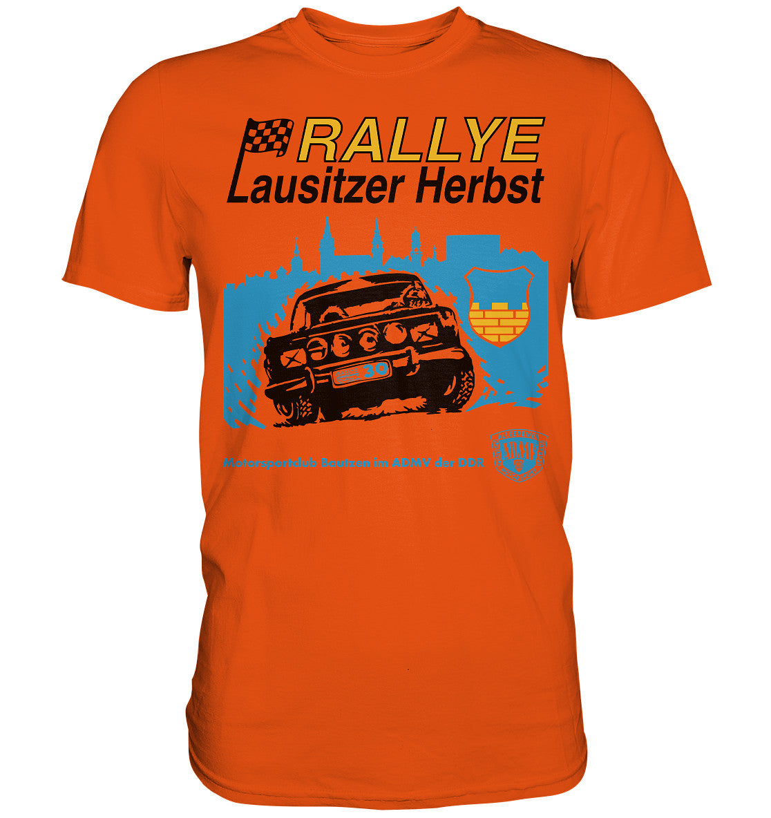 PREMIUM SHIRT UNISEX • RALLYE LAUSITZER HERBST, MOTORSPORTCLUB BAUTZEN