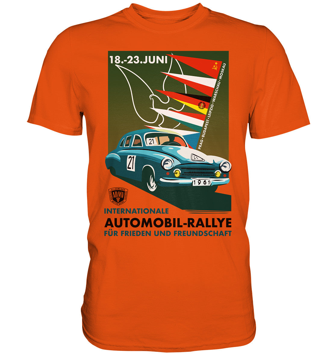 DDR Ostalgie Shirt Unisex • INTERNATIONALE RALLYE WARTBURG 1961 (ORIGINAL-PLAKAT)