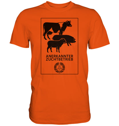 DDR Ostalgie Shirt Unisex • ANERKANNTER ZUCHTBETRIEB (ORIGINALSCHILD)