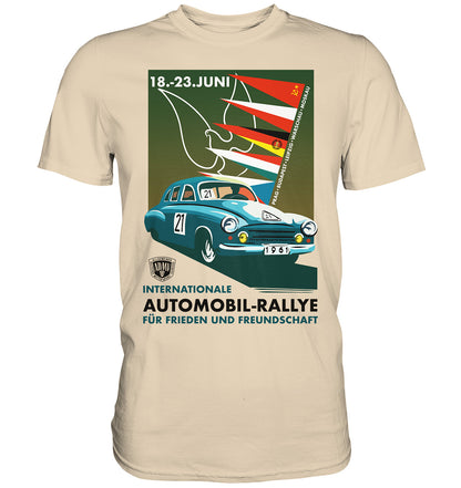 DDR Ostalgie Shirt Unisex • INTERNATIONALE RALLYE WARTBURG 1961 (ORIGINAL-PLAKAT)