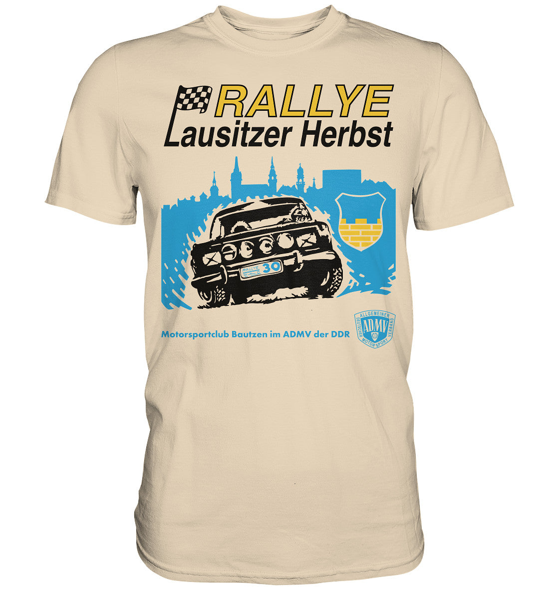 PREMIUM SHIRT UNISEX • RALLYE LAUSITZER HERBST, MOTORSPORTCLUB BAUTZEN