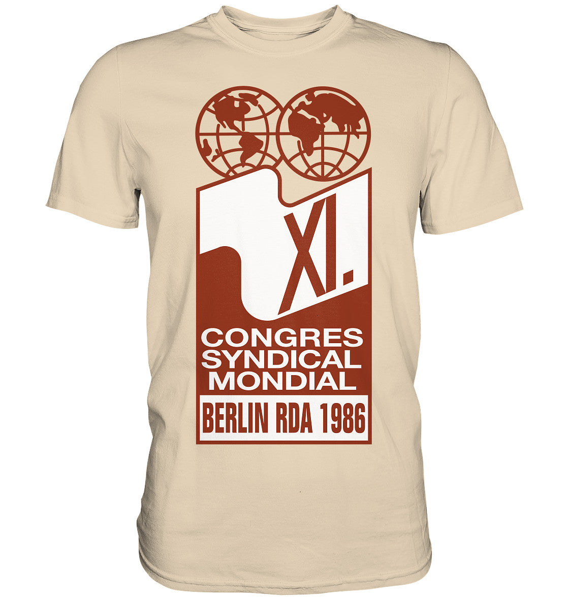 DDR Ostalgie Shirt Unisex • KONGRESS DES WELTGEWERKSCHAFTSBUNDES 1986