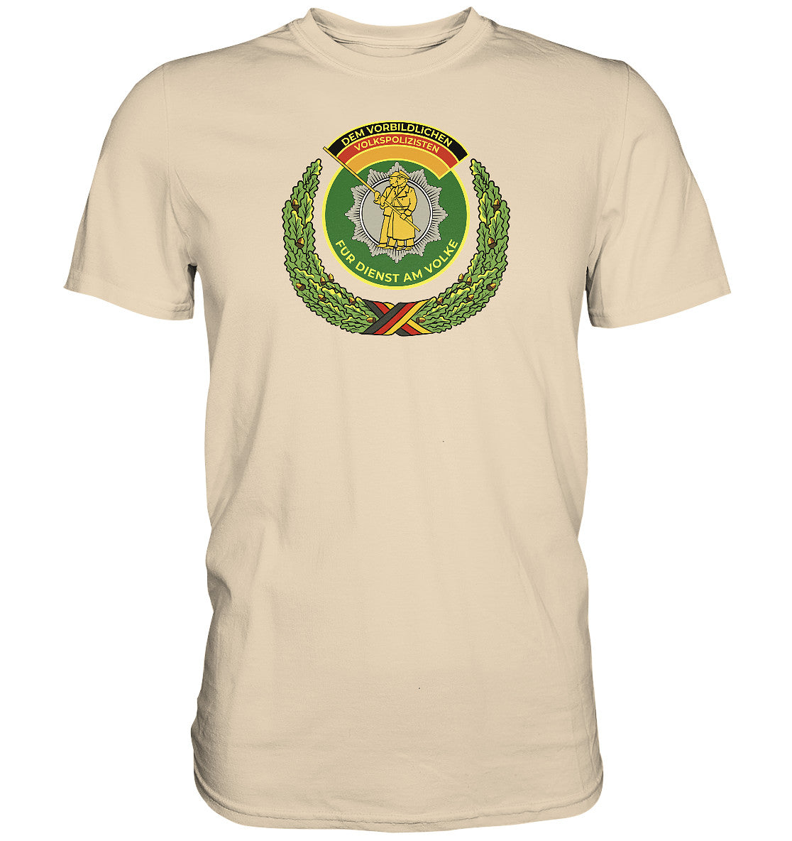 DDR Ostalgie Shirt Unisex • DEM VORBILDLICHEN VOLKSPOLIZISTEN (ABZEICHEN)