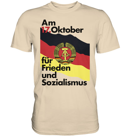 DDR Ostalgie Shirt Unisex • FÜR FRIEDEN UND SOZIALISMUS (ORIGINAL DDR-PLAKAT)