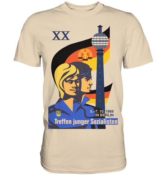 DDR Ostalgie Shirt Unisex • TREFFEN JUNGER SOZIALISTEN BERLIN 1969 (ORIGINAL PLAKAT)